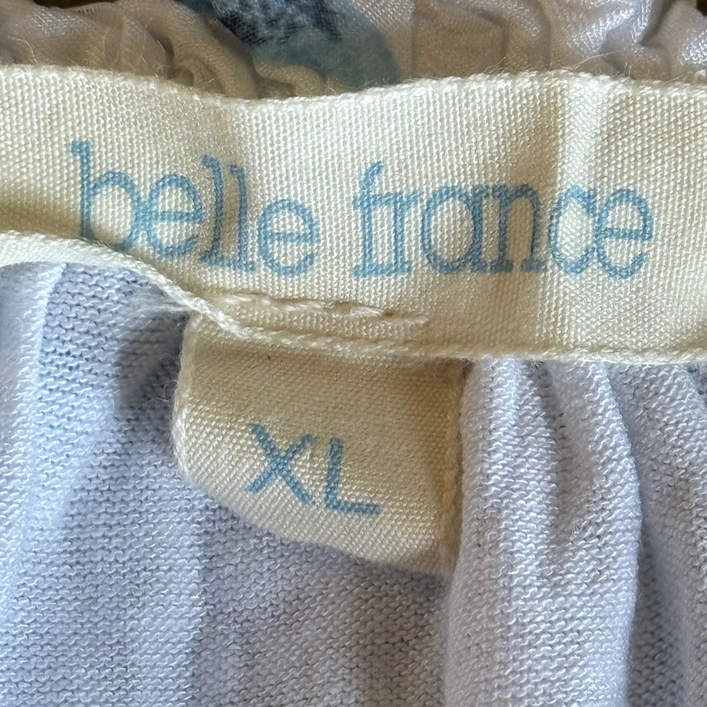 Belle France Silk Floral Boho Blouse XL Bell Sleeve Lace Boho Fairy Cottagecore - Picture 2 of 11
